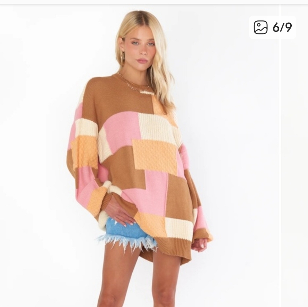 Show Me Your MuMu Enber Tunic Brown and Cream Knit Sweater - Picture 5 of 10